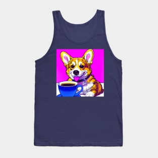 Corgi And Coffee Tank Top